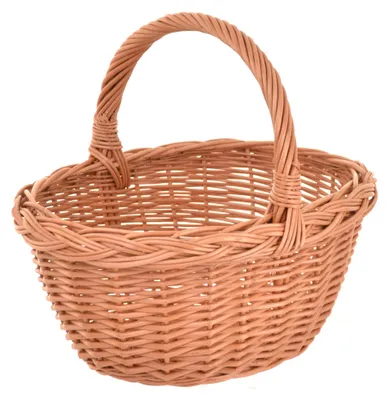 Productafbeelding van Famanu – Mand van riet met handvat, 32 x 14 x 27 cm, gevlochten broodmand en presentatiemand voor boodschappen, bloemen en cadeaus