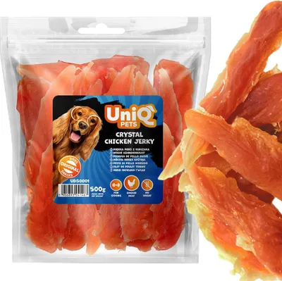 Obrázek produktu pro Pochoutka, snack pro psy, měkké kuřecí prsní řízky (94%) UniQ 500g