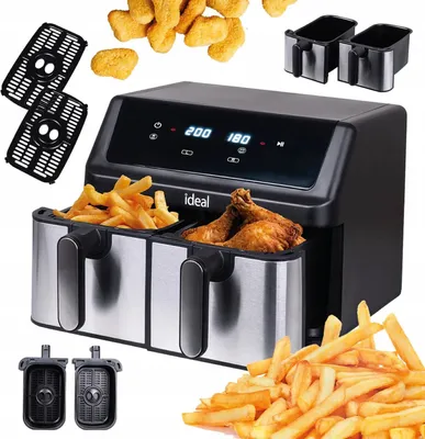 Zdjęcie produktu dla Eldom IDEAL Frytkownica beztłuszczowa podwójna pozioma 9L 8 funkcji - w tym jedzenie