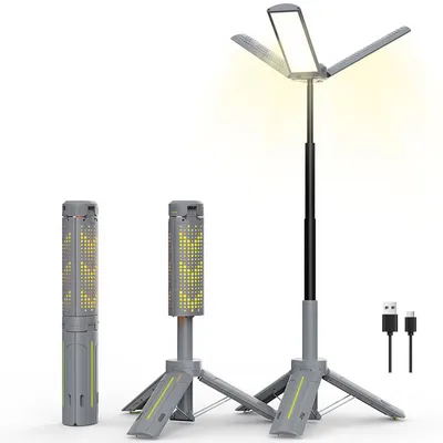 Produktbild von 2-in-1einziehbare Campingleuchte,tragbare faltbare Campingleuchte,kabellose Taschenlampe,Campingausrüstung,8000mAh LED-Multifunktionslaterne, IPX5
