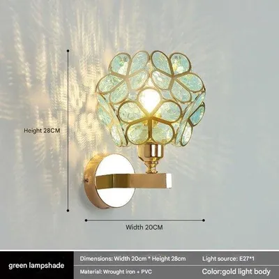 Obrázok produktu pre Krištáľová nástenná lampa, moderná sklenená nástenná lampa, dekorácia do interiéru, vhodná do spálne, obývačky a predsiene, sklenený tienidlo, štýl 11