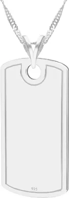 Produktbild von Silberhalskette mit Dogtag Anhänger 925er Silber