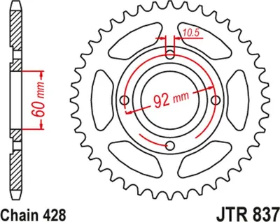Image de Pignon JT JTR837,39