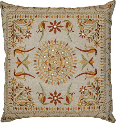 Zdjęcie produktu dla Poszewka na poduszkę Marrakech 40x40 cm duża | poduszka na sofę przytulna bawełniana poduszka haftowana jako estetyczna dekoracja salonu na fotelu i sofie | poduszka dekoracyjna lodge czerwona jako poduszka na krzesło w jadalni