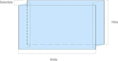 Produktbild von 300x Einlegesäcke Seitenfaltensäcke 600 x 400 x 600mm blau transparent 50my