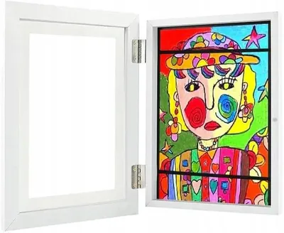 Obrázek produktu pro Umělecký otevírací rámeček na obrázky pro děti A4, bílý, 32x24cm