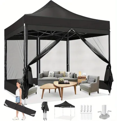 Imagen del producto de Klaptent: Tienda plegable, tienda con mosquitera, tienda de camping, 3x3 metros, aluminio ligero