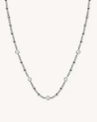 Image de Collier Rosefield en cristal argenté JNSCS-J612