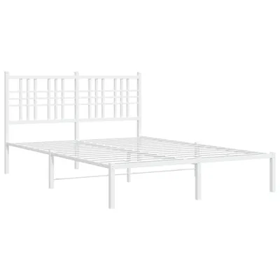 Produktbild von Bettgestell mit Kopfteil Metall Weiß 140x200 cm