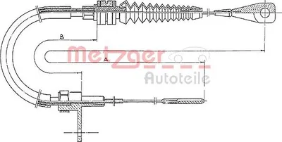 Produktbild von METZGER Gaszug Bowdenzug 11.0651 für VW TRANSPORTER III Bus 3970/1317mm
