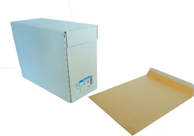 Produktbild von Box 250 bolsas din b4 folio (250x353) kraft 90 grs. autosam selbstklebend mit Silikonstreifen sam 145607