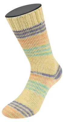 Produktbild von Lana Grossa - Meilenweit 100g Merino Extrafine Luna 4118 zitrusgelb aqua apricot blaulila