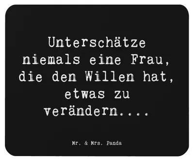 Produktbild von Mr. & Mrs. Panda Mousepad Spruch Hoffnung Veränderung - Schwarz - Geschenk, Stimmung, inspirierende Frau, Mouse Pad, Zitat, Gefühl, Frauenstärke, mausteppich, Motivation