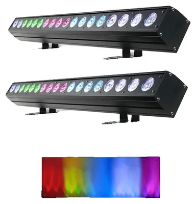 Obrázek produktu pro Scénický reflektor, 18×18 W RGBWA + UV, ovládání DMX, 2 ks, zástrčka EU
