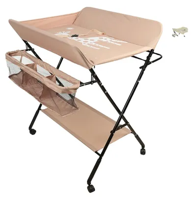 Image de Table à langer, modèle pliable, hauteur réglable, rose clair
