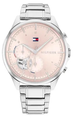 Produktbild von Tommy Hilfiger Multi Zifferblatt Quarz Uhr für Damen mit Silbernes Edelstahlarmb