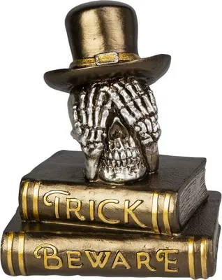 Obrázok produktu pre Totenkopf auf Büchern - ca. 11,9 x 8,8 x 14,5 cm