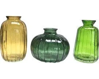 Imagen del producto de Conjunto de jarrones para cactus – Verde – 3 unidades – 7 x 11 cm