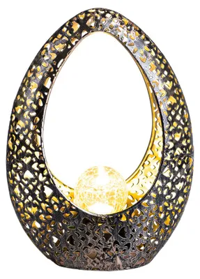 Produktbild von LED Solarleuchte, bronze gold, oval, H 27,5 cm