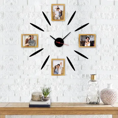 Image de Opviq, ACS04, Horloge décorative en MDF, Multicolore, 100 % MDF, 50 x 50 cm