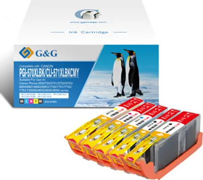 Produktbild von G&G kompatybilny ink / tusz z PGI-570XLBK/CLI-571BK/C/M/Y, NP-C-0570XLBK/571XLBKCMY, CMYK, 20,4ml + 10,8ml, ml