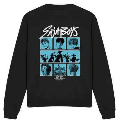 Immagine prodotto di Felpa unisex "Saja Boys" a tema K-Pop, per uomo/donna, modello quadrato (TV41679) (taglia L) (nera)