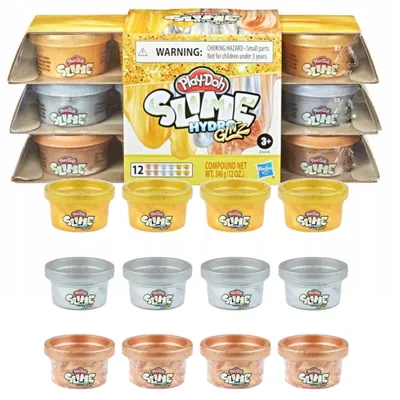 Image de Hasbro Play-Doh Slime HydroGlitz paquet de 12