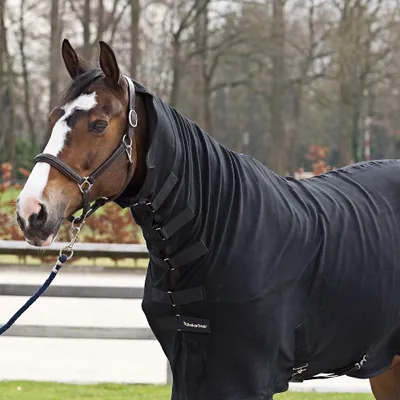 Produktbild von Back on Track Fleecedecke Supreme mit Halsteil in Schwarz Größe 115 cm