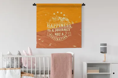 Produktbild von MuchoWow® Wandteppich Wandbehang Jahrgang - Berg - Text 90x90 cm Tapisserie Dekoration Wandtuch - Wandaufhänger