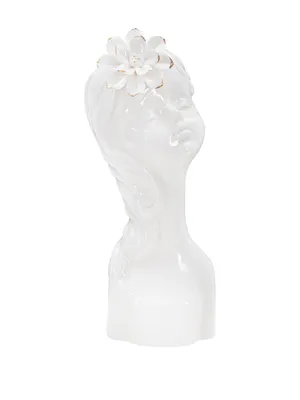 Image de Mauro Ferretti Young Lady vase 10,5x10x24,7 cm or blanc