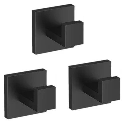 Immagine prodotto di Solidchoice - Set di 3 ganci a parete per asciugamani, acciaio inossidabile, colore nero