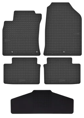 Productafbeelding van Rubberen automatten + tunnelmat voor Kia Ceed III vanaf 2018 (hatchback/stationwagen) – 5-delig, zwart, op maat – Wielganizator SolidTread