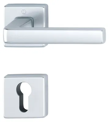 Produktbild von HOPPE Drückergarnitur DUBLIN Rosette eckig PZ, Aluminium silber eloxiert