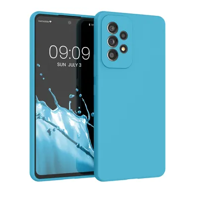 Produktbild von kwmobile Hülle kompatibel mit Samsung Galaxy A53 5G Hülle - Silikon Handy Case - Handyhülle weiche Oberfläche - kabelloses Laden - Meerblau