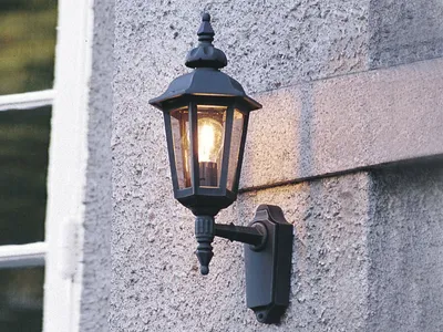 Produktbild von LED Außenwandleuchte Landhausstil, Außenlaterne Terrassenbeleuchtung, Schwarz