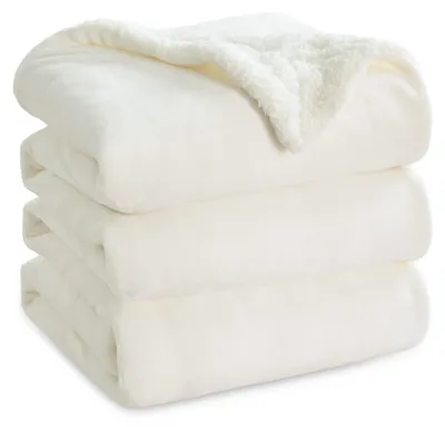 Produktbild von Weiche Decke - Warme Sherpa Wolldecke und Sofadecke, Flauschiger Sofaüberwurf, Dicke Couchdecke, Fleecedecke, Flauschige Wohndecke für Couch,