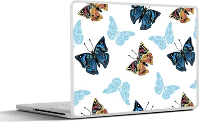Produktbild von MuchoWow® Laptop Aufkleber Sticker Cover Schmetterling - Insekten - Muster - Sommer 25x18 cm - Laptop-Deko