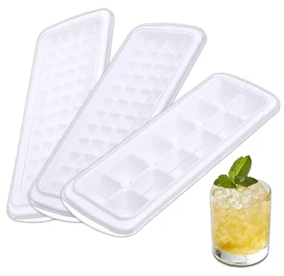 Eiswürfelbehälter-Set, 3er, Silikon, stapelbar, 12/48/60 Fächer