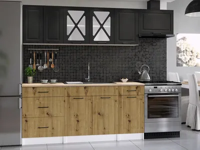 Obrázek produktu pro Kuchyňská linka MARGID 240cm - Grafit + dub artisan