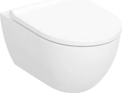 Produktbild von Geberit Acanto Set Wand-WC Tiefspüler, geschlossenes Keramikdesign, TurboFlush, mit WC-Sitz, weiß mit KeraTect