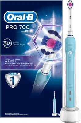 Produktbild von Oral-B PRO 700 Erwachsener Rotierende-vibrierende Zahnbürste Blau, Weiß