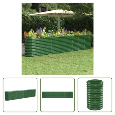 Produktbild von The Living Store Hochbeet Pulverbeschichteter Stahl 332x40x68 cm Grün