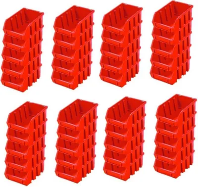 Produktbild von SuperSparSet 40x Sichtlagerbox 2 | HxBxT 7,5x11,6x16,1cm | Polypropylen | Rot