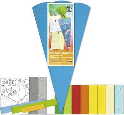 Produktbild von URSUS Schultüten-Bastelset ´Hai´, 6-eckig, 68 cm