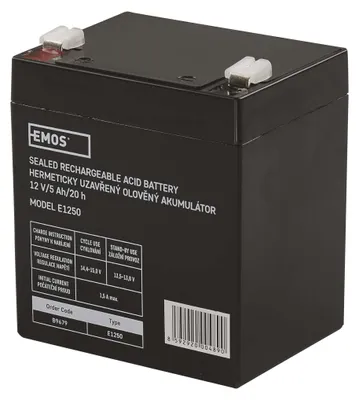 Bezúdržbový olověný akumulátor 12 V/5Ah, faston 6,3 mm