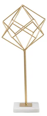 Zdjęcie produktu dla Rzeźba o Ferretti Cube 16x18x41,5 cm biało-złota