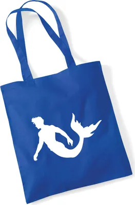 Produktbild von Huuraa Jutebeutel Meermann Silhouette 10 Liter Bright Royal Baumwolle Tasche Geschenkidee