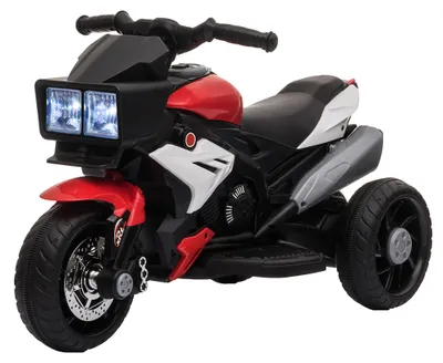 Produktbild von HOMCOM Elektro Kindermotorrad Dreirad Kinderfahrzeug 37-95 Monat Stahl Rot+Weiß