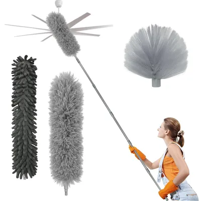 Staubwedel-Set mit Teleskopstange, 1,5–4,3 m, 6-teilig