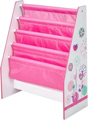 Obrázek produktu pro Dětská knihovna Květiny a motýli z růžového dřeva - 230 x 510 x 600 cm